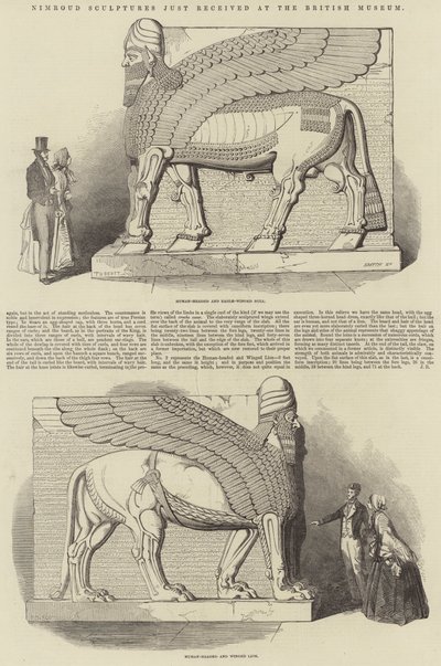 Nimroud-sculpturen net ontvangen in het British Museum door T. D. Scott